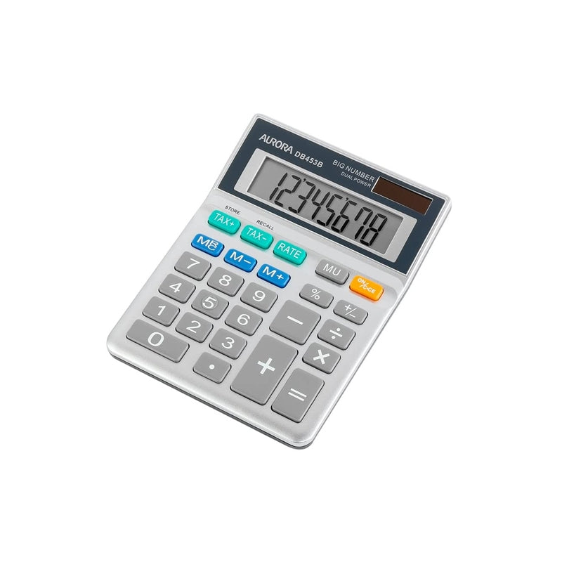 Aurora DB453B Semi-Desktop Calculator | 8-Digit Large Display