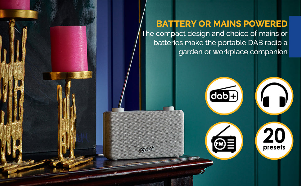 Roberts PLAY11 FM/DAB/DAB+ Digital Portable Radio, Black