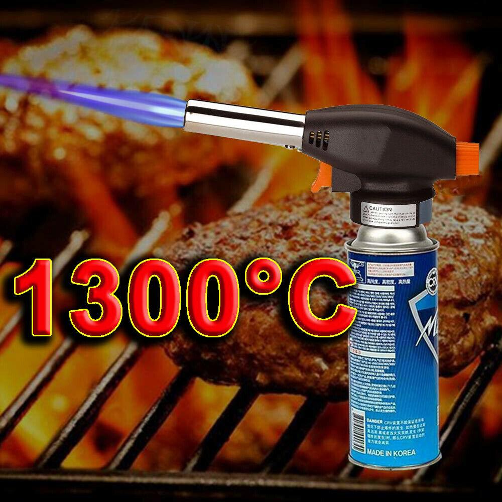 Multi-Purpose Gas Torch Head Butane Blow Kit Auto Ignition Camping Welding BBQ
