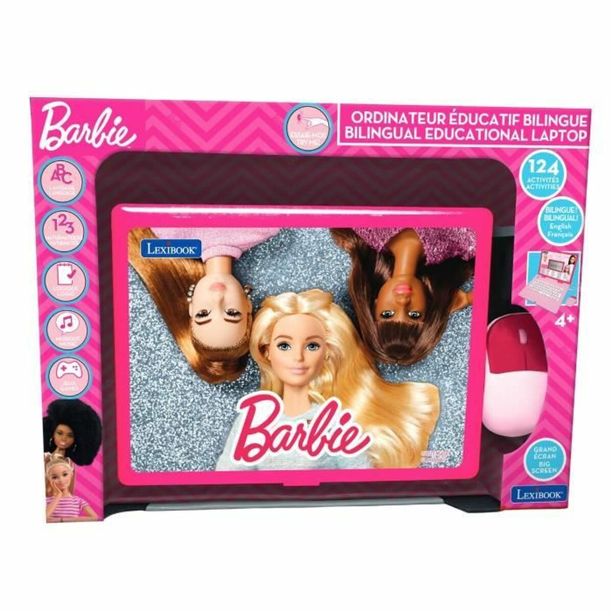 Lexibook JC598BBi1 Kids Educational Laptop – Pink, Bilingual, 124 Activities