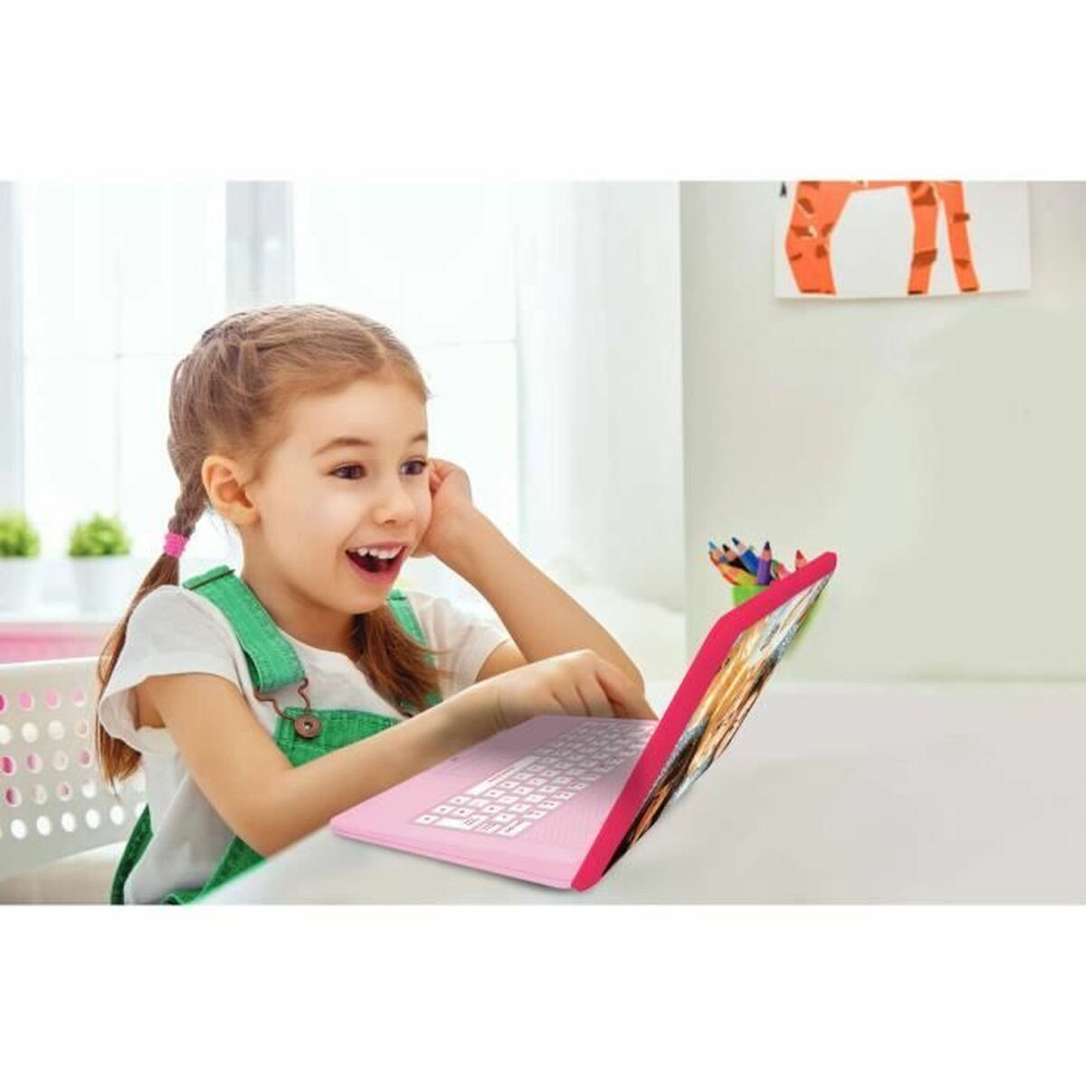 Lexibook JC598BBi1 Kids Educational Laptop – Pink, Bilingual, 124 Activities