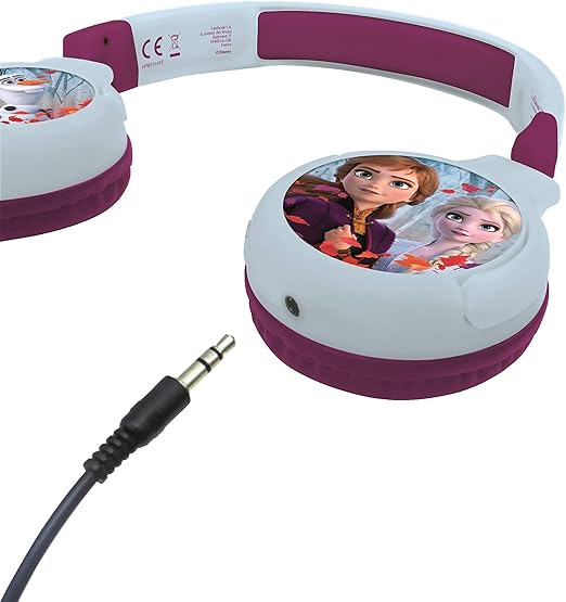 LEXIBOOK, Disney Frozen, 2-in-1 Bluetooth Headphones for Kids, stereo Wireless Wired, Kids safe for Boys Girls, Foldable, Adjustable, blue/purple, HPBT010FZ