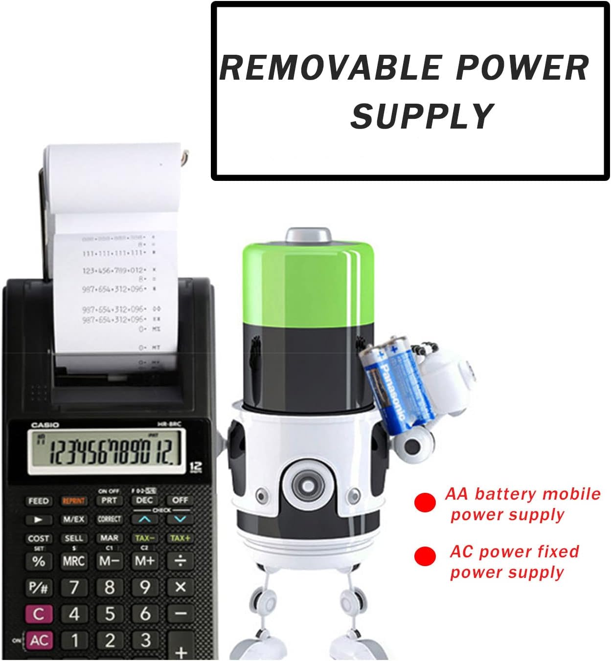 Casio HR-8RCE 12-Digit Mini Printing Calculator – Compact & Battery-Powered