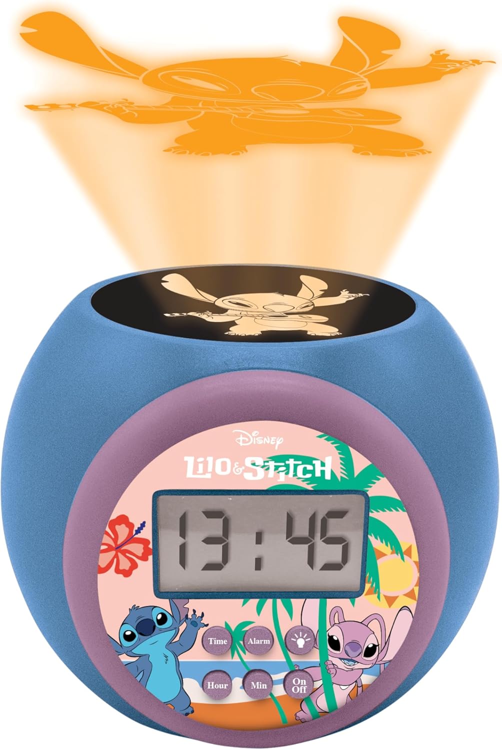 Lexibook Disney Stitch Projector Clock – Night Light & Alarm Function
