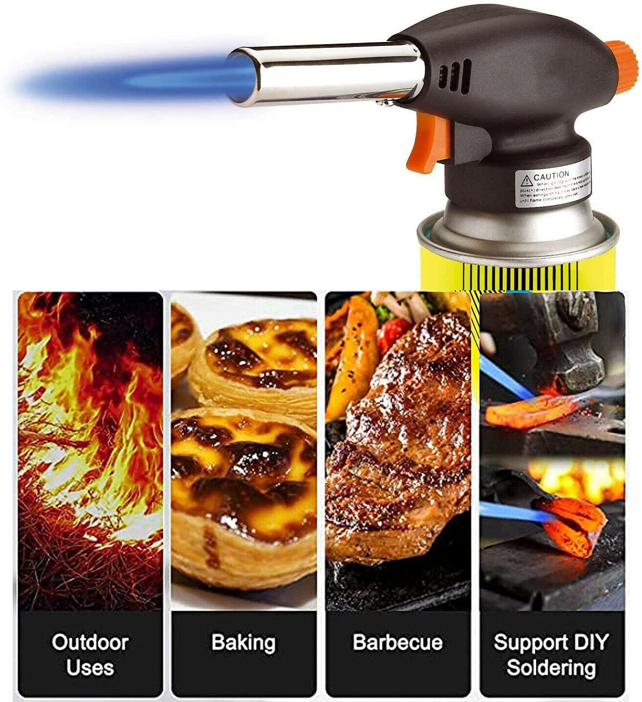 Multi-Purpose Gas Torch Head Butane Blow Kit Auto Ignition Camping Welding BBQ