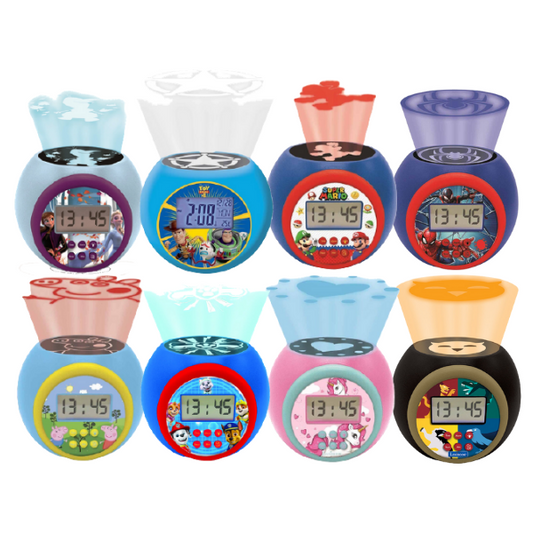 Lexibook Kids Toy Night Light Projector Clock with Timer - Frozen 2, Paw Patrol, Peppa Pig, Super Mario, Toy Story, Unicorn, Spiderman & Harry Potter