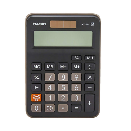 Casio MX-12B-BK Desk Calculator – 12-Digit Large Display, Office Essential