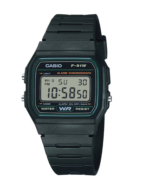 Casio F-91W Digital Watch | Slim Resin Case & Day-Date Display