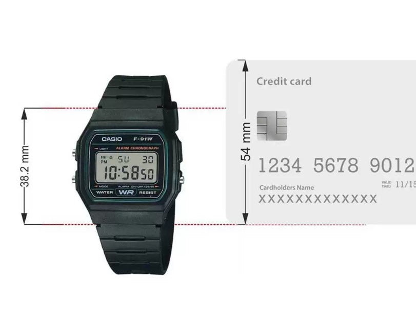 Casio F-91W Digital Watch | Slim Resin Case & Day-Date Display