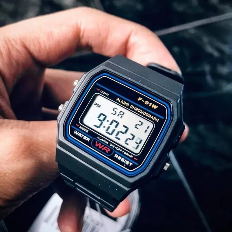 Casio F-91W Digital Watch | Slim Resin Case & Day-Date Display
