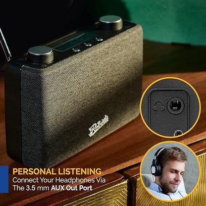 Roberts PLAY11 FM/DAB/DAB+ Digital Portable Radio, Black