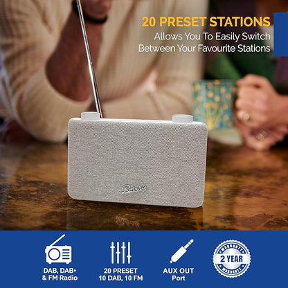 Roberts PLAY11 FM/DAB/DAB+ Digital Portable Radio, White