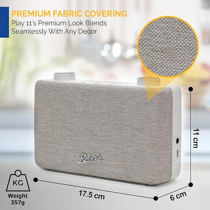 Roberts PLAY11 FM/DAB/DAB+ Digital Portable Radio, White