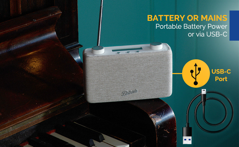 Roberts PLAY11 FM/DAB/DAB+ Digital Portable Radio, White