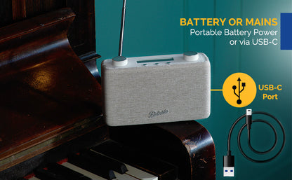 Roberts PLAY11 FM/DAB/DAB+ Digital Portable Radio, White
