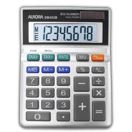 Aurora DB453B Semi-Desktop Calculator | 8-Digit Large Display