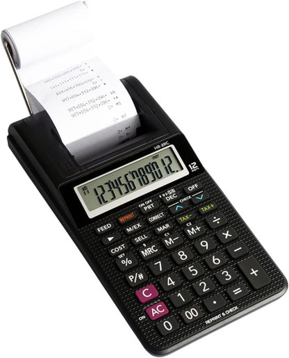 Casio HR-8RCE 12-Digit Mini Printing Calculator – Compact & Battery-Powered