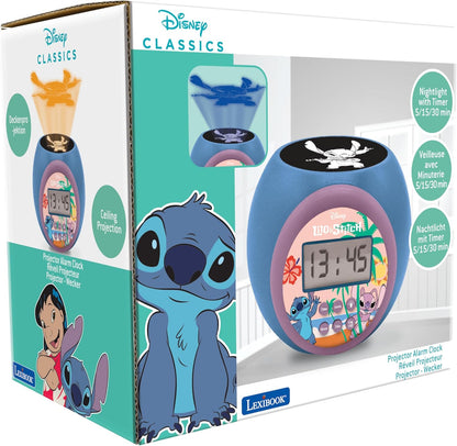 Lexibook Disney Stitch Projector Clock – Night Light & Alarm Function