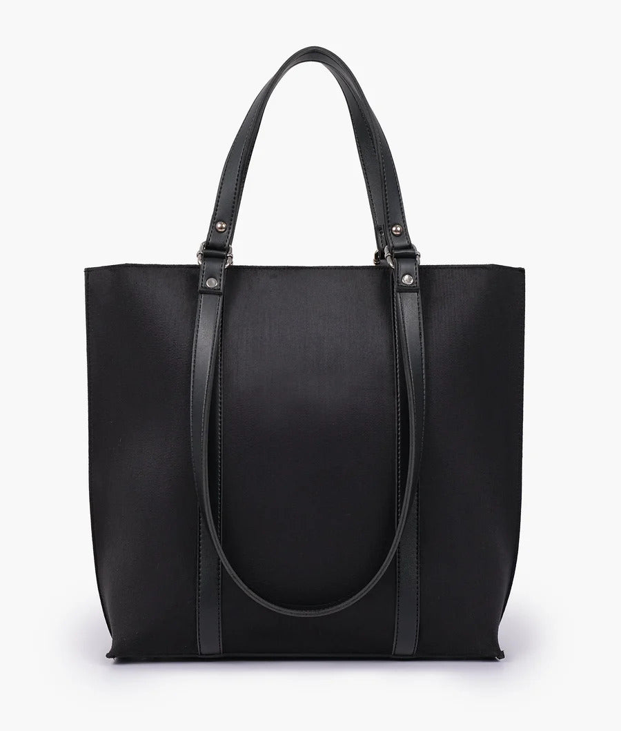Zaqi Women's Black Suede Tote Bag