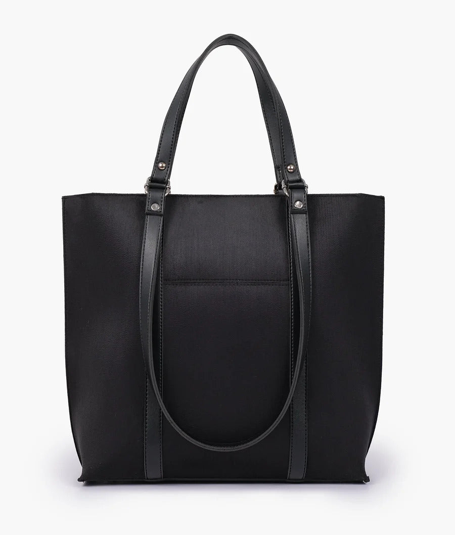 Zaqi Women's Black Suede Tote Bag