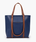 Zaqi Women's Navy Blue Two Tone Shoulder Tote Bag