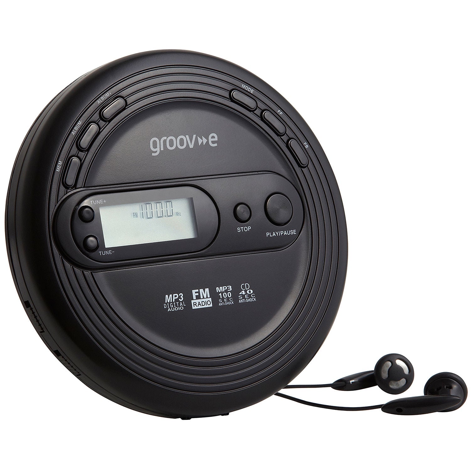 Groov-e™ Retro Personal CD Player with FM Radio