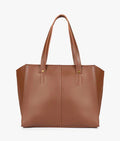 Zaqi Women's Brown Structured Shoulder Tote Bag