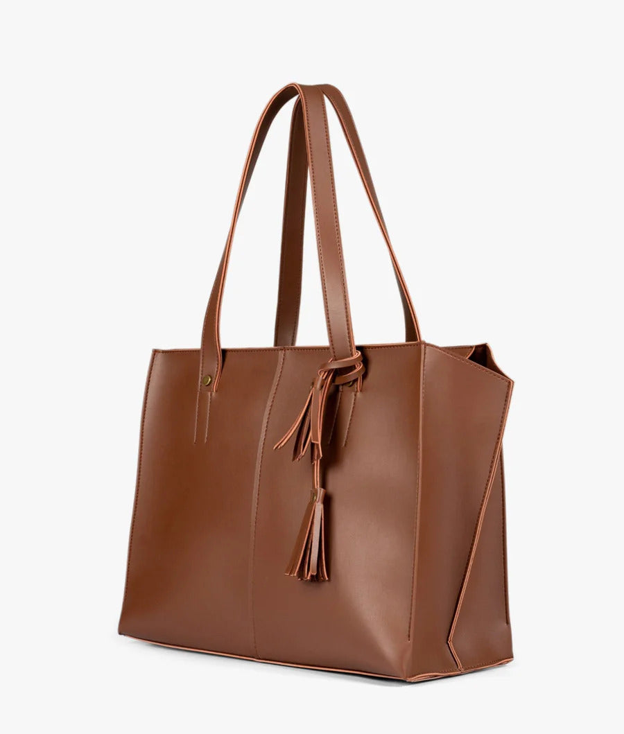 The Signature Tassel Tote in Horse Brown