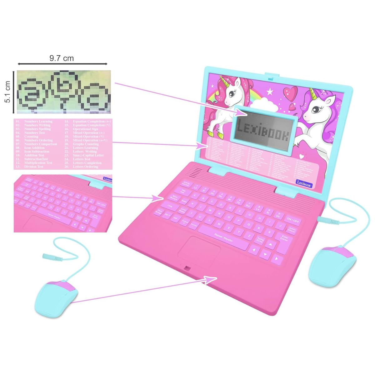 Lexibook™ JC598UNIi1 Unicorn Bilingual Educational Laptop